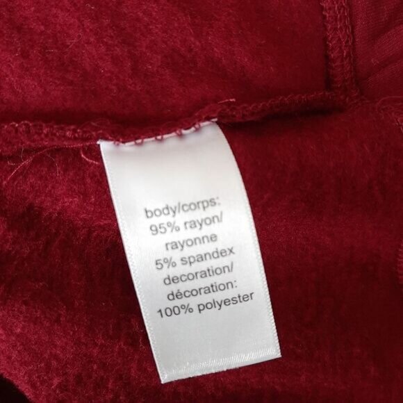 MAURICES / Lace Applique Sweatshirt Crewneck Top Wine Burgundy Sz S - Picture 12 of 13